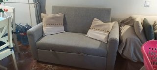 Sofá Cama Gris Tela