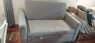 Sofá Cama Gris Tela