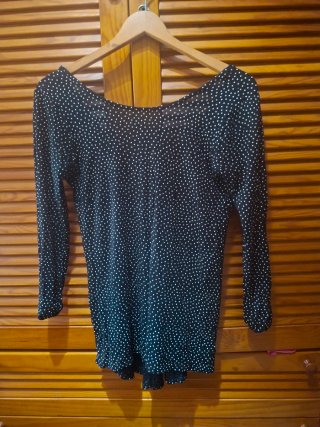 Camiseta Zara lunares manga larga T.L