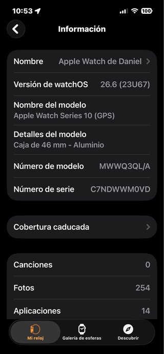 Apple Watch Serie 10 46mm GPS Negro