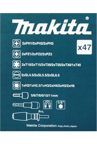 Juego de trinquete y brocas Makita 47 piezas