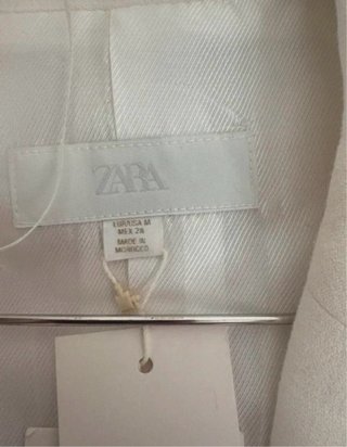 Blazer Zara Blanco Lazo Negro