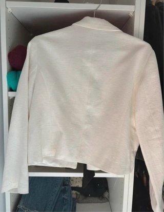 Blazer Zara Blanco Lazo Negro