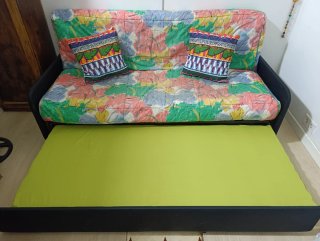 Sofá cama con cama supletoria