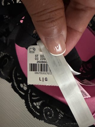 Sujetador de encaje negro, talla L