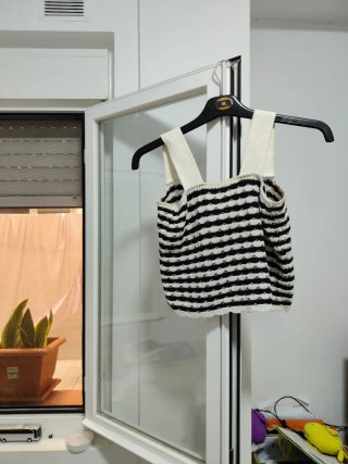 Blusa de punto calado rayas talla M