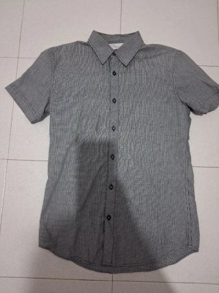 Camisa de manga corta a cuadros para hombre