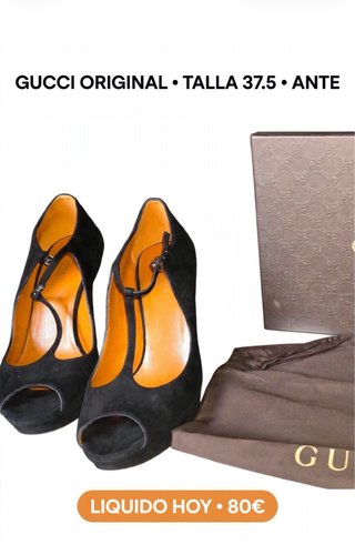 Zapatos Gucci Tacón Negro T-Strap Peep Toe