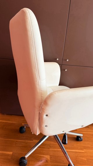 Silla giratoria polipiel blanca escritorio