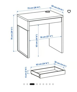 Escritorio Ikea MICKE blanco con cajón