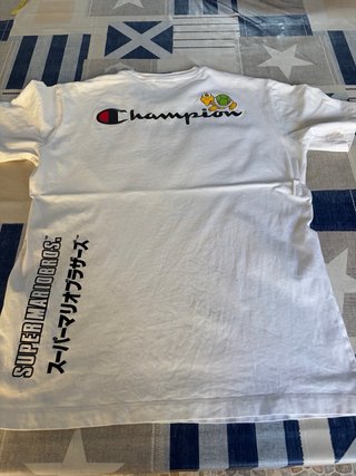 Camiseta Champion Blanca Talla S Mario Bros