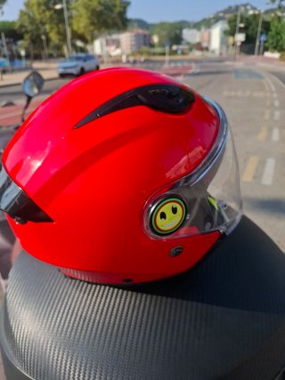 Casco moto infantil rojo