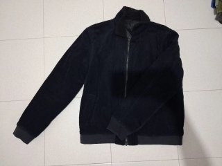 Chaqueta de pana negra hombre