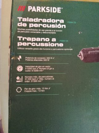 Taladro Percutor Parkside PSBM D5