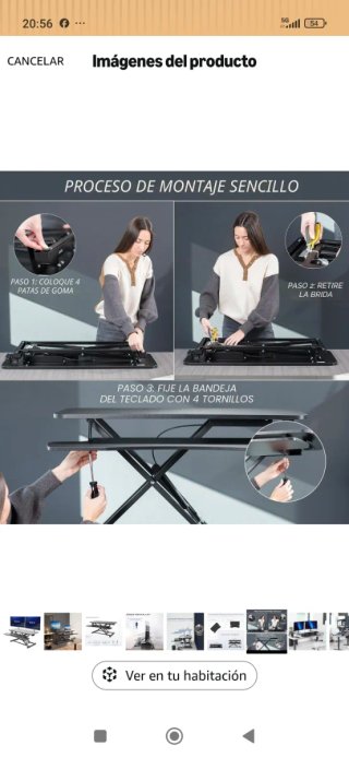 SobrEscritorio Elevable Negro para 2 Monitores.