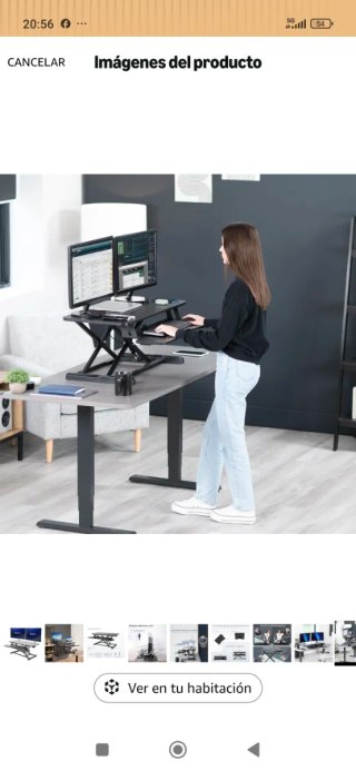 SobrEscritorio Elevable Negro para 2 Monitores.