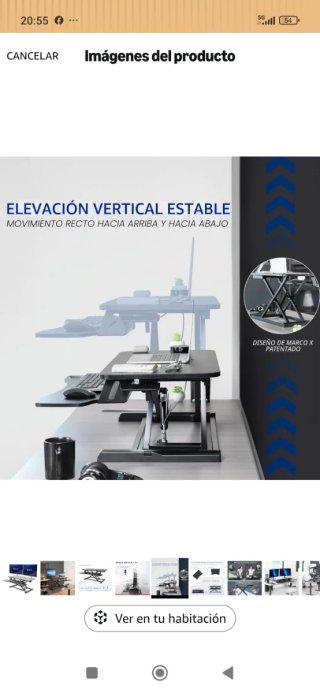 SobrEscritorio Elevable Negro para 2 Monitores.