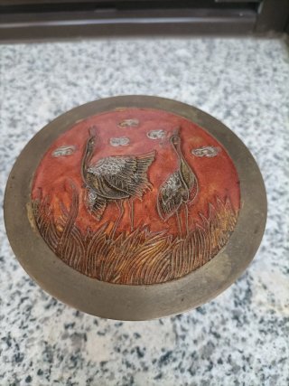 Juego oriental latón grabado