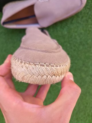 Mocasines Aeroplane ante beige suela esparto