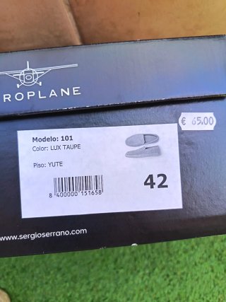 Mocasines Aeroplane ante beige suela esparto