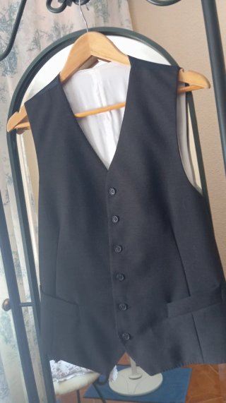 Chaleco de vestir negro hombre talla 50