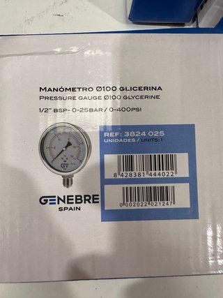 6 Manómetros Genebre D100 Glicerina