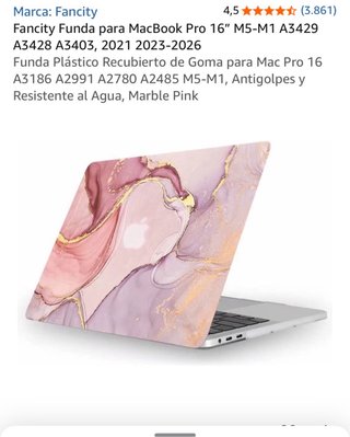Funda MacBook Pro 16 Marble Pink
