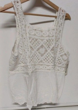 Crop Top Crochet Algodón Talla M/L