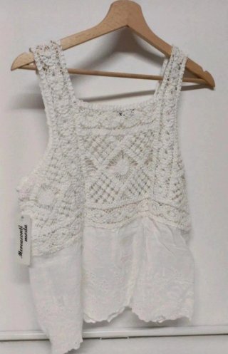 Crop Top Crochet Algodón Talla M/L