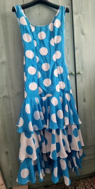 Traje Flamenca Lunares Azul Talla 38/40