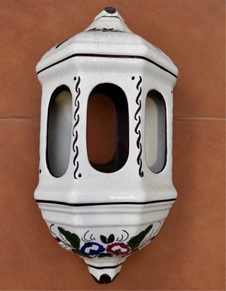 Farol Cerámica Vintage Artesanal Multicolor