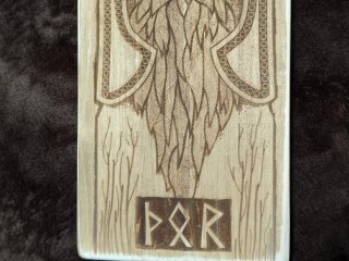 Madera tallada vikingos thor runas artesanía 🇪🇸