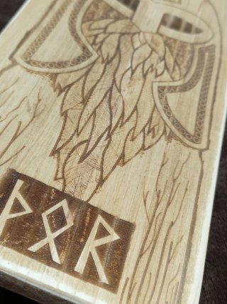 Madera tallada vikingos thor runas artesanía 🇪🇸