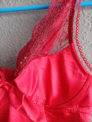 Camisón Etam Raso Rojo