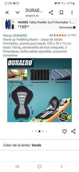Tabla de Paddle Surf Duraero 330cm