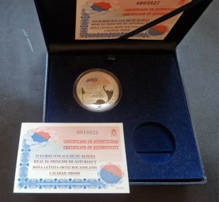 Moneda 10 euros Plata Boda Real 2004
