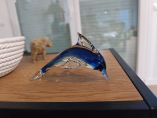 Delfín de cristal azul Murano