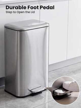 Cubo Basura Cocina 48L Acero Inoxidable