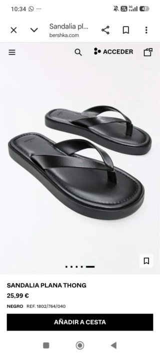 Sandalias planas negras Bershka