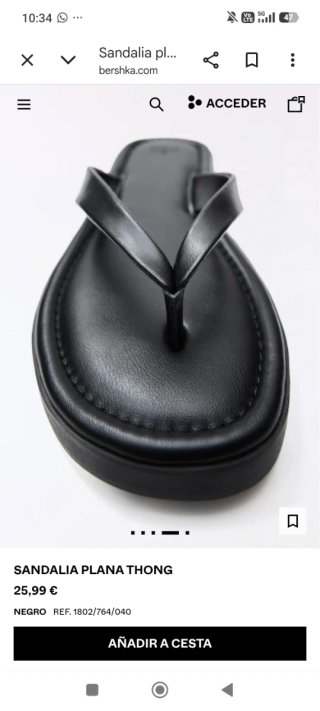 Sandalias planas negras Bershka
