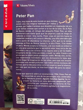 Libro lectura. Peter Pan. Vicens Vives