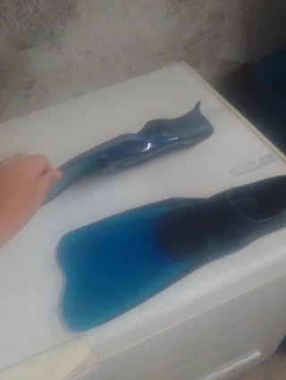 Aletas cortas de buceo azules marca de decathlon