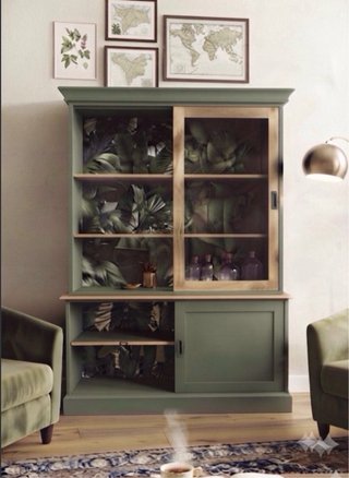 Vitrina Alcena en Verde y madera