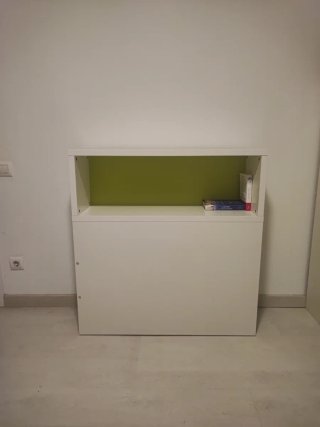 Mueble auxiliar cabecero blanco y verde
