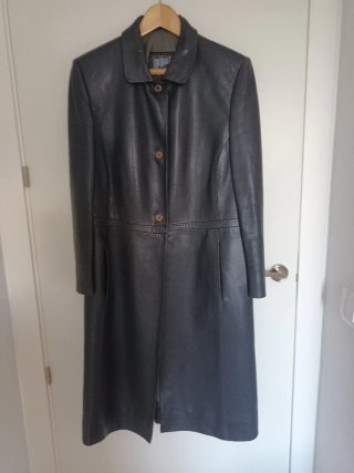 Abrigo de cuero largo mujer(SOLO ENTREGA EN MANO)