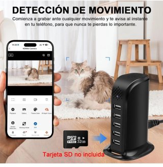 Cámara Espía Cargador USB WiFi HD 1080P App Tuya