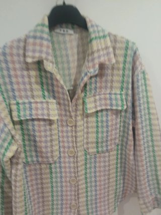 Chaqueta cuadros multicolor talla única