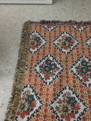 Colcha tejida vintage floral