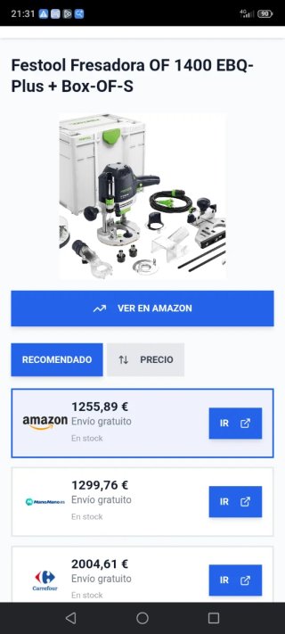 Fresadora Festool OF 1400 EBQ-Plus-Box