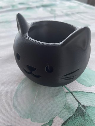 Macetas Gatito Negro y Naranja